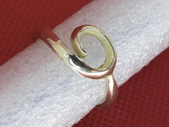 Vintage "TMA" 925 Sterling Silver Continuous Open Spiral Cresting Wave Ring – Size 6.75