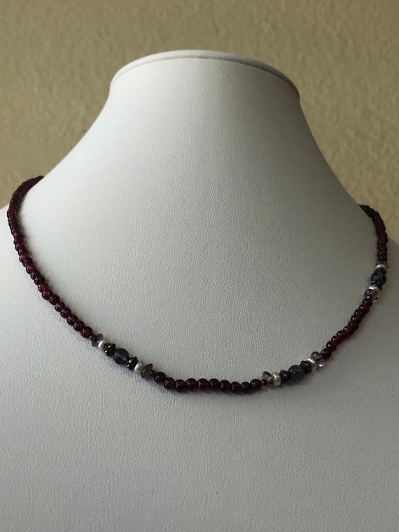 Statement Vintage Multi Stone Mixed Red Garnet Qu… - image 10