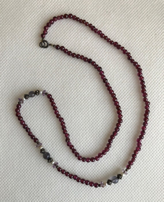 Statement Vintage Multi Stone Mixed Red Garnet Qu… - image 5