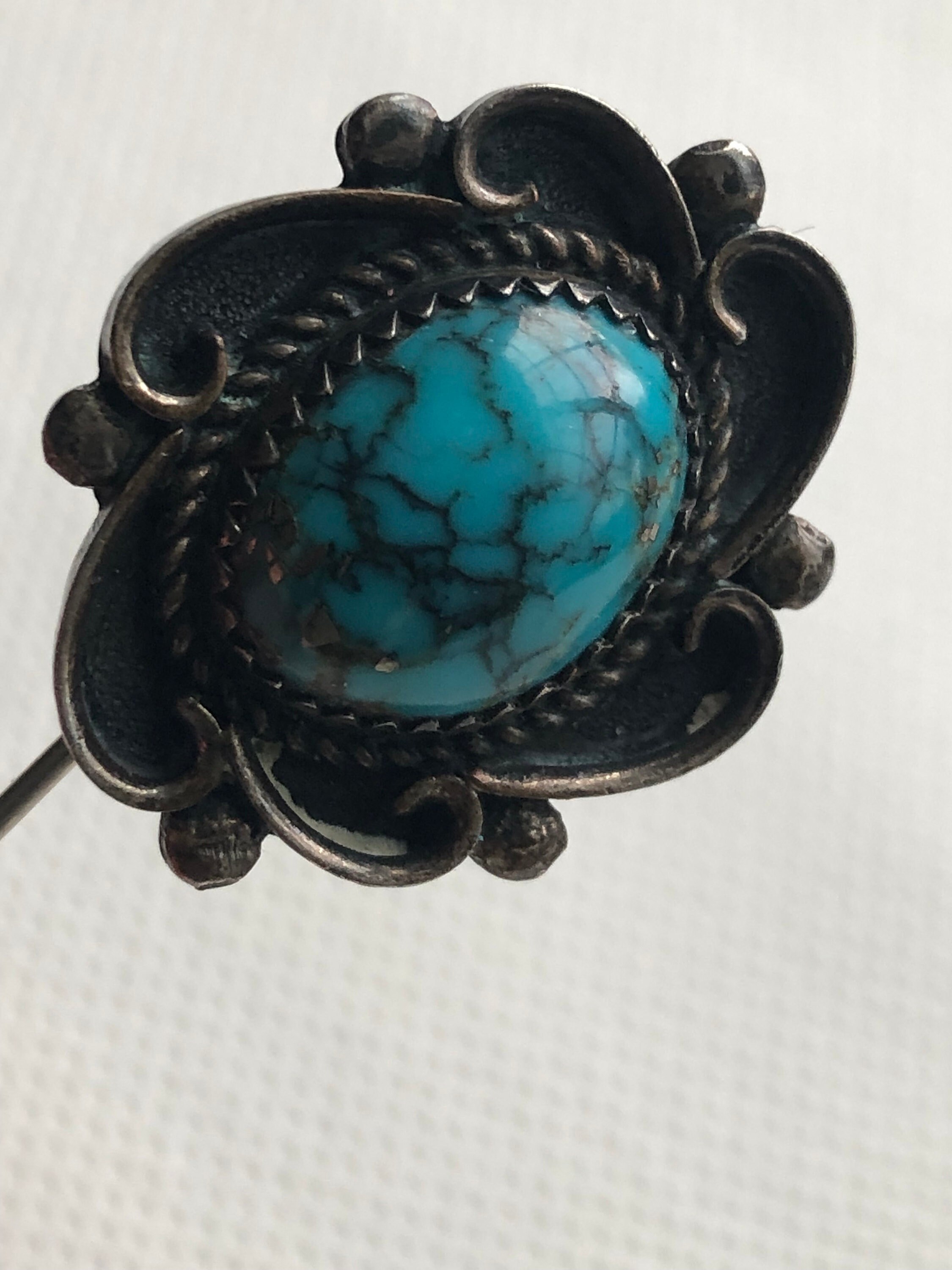 Navajo signed sterling turquoise brooch - Etsy 日本