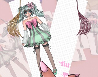 Farbenfrohes Gumdrop Miku - Vocaloid - Lesezeichen