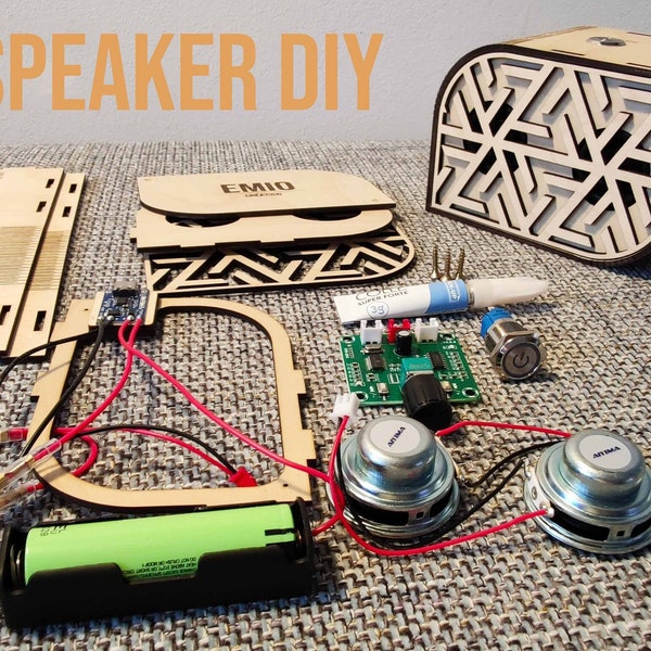 Kit de bricolage, haut-parleur Bluetooth en bois, Enceinte Bluetooth en bois, découpe laser, diy, kit de fabrication, construction enfants