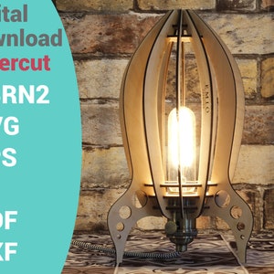 Wooden lamp for children, Wooden living room lamp, Rocket lamp | Digital download laser cut | dxf/pdf/svg/ai/eps/lbrn2