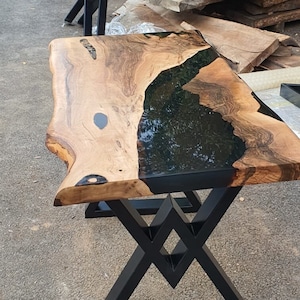 Epoxy Coffee Table, Unique Coffee Table, Epoxy Resin Table, Custom 47” x 27” Walnut Table, Live Edge Coffee Table for Meredith