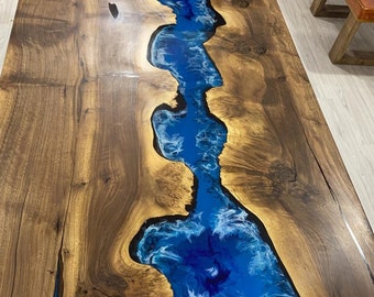 Epoxy Dining Table, Epoxy Table, Ocean Table, Custom 84” X 40