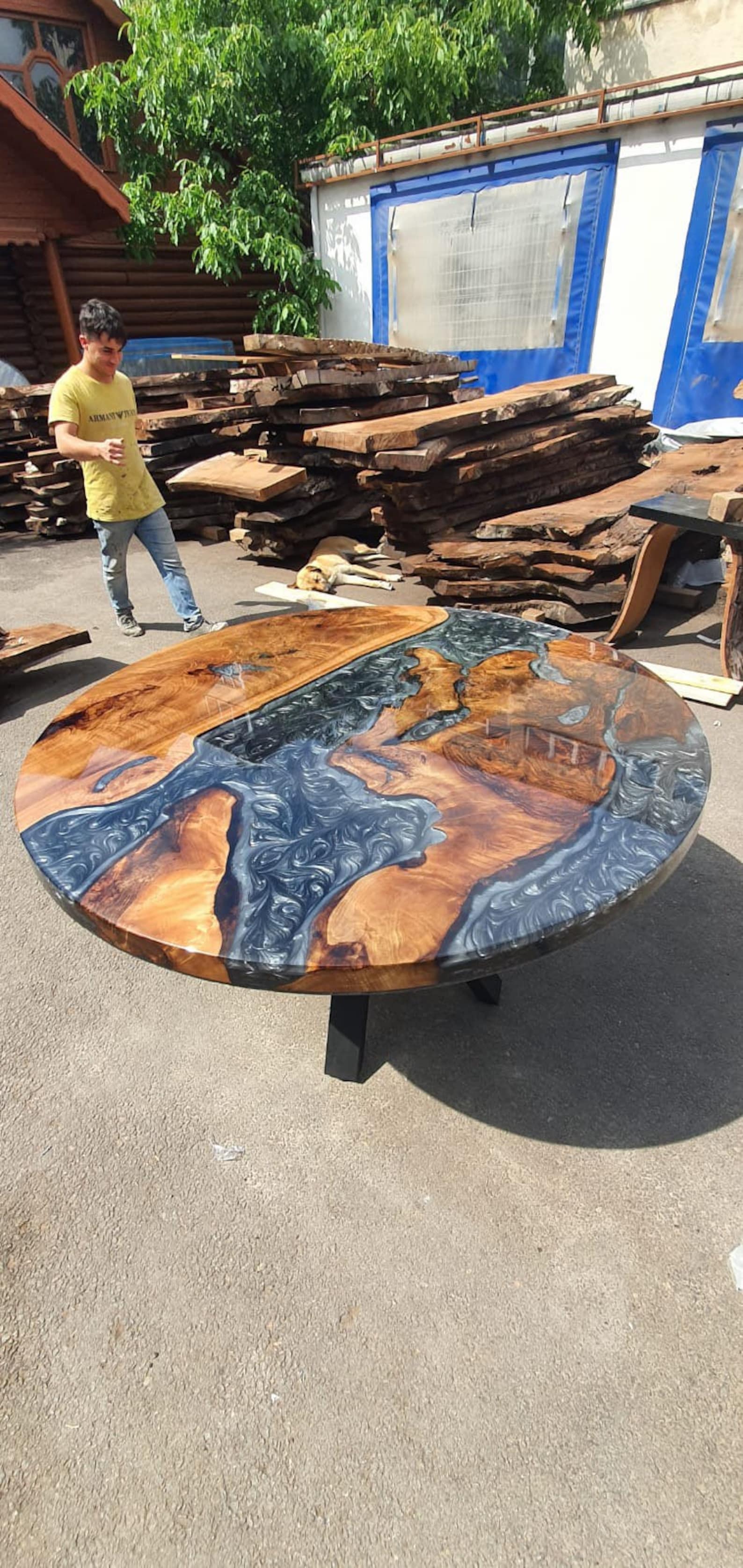 Epoxy Coffee Table Custom Coffee Table Custom 50 Diameter | Etsy