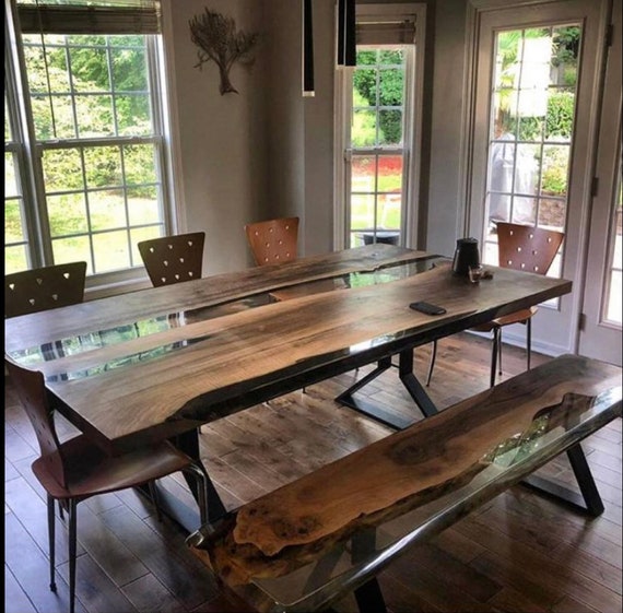 Tables - Custom Epoxy Resin Dining Table Clear Epoxy