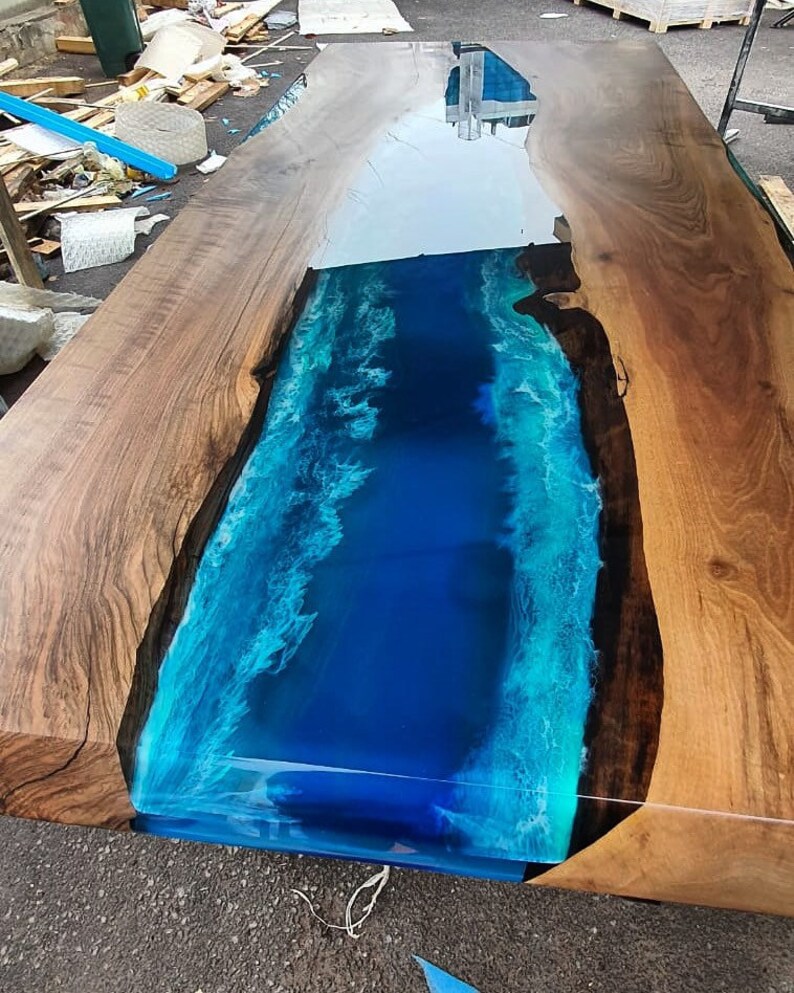 Epoxy Dining Table Epoxy Table Ocean Table Custom 84 X 38 Etsy