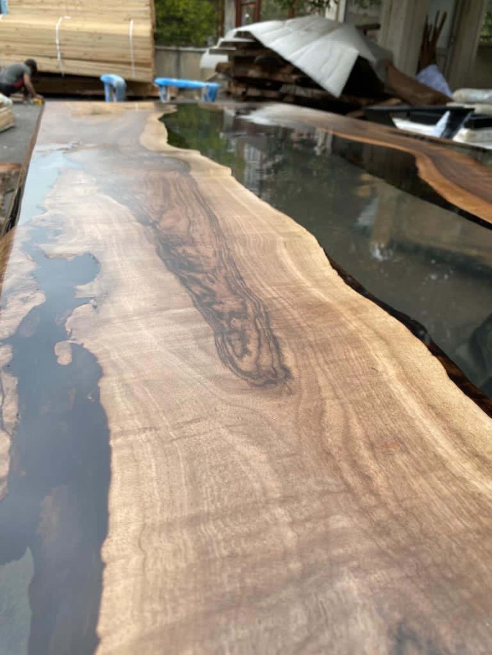 Live Edge Table Epoxy Table Epoxy Dining Table Custom 84 X Etsy Canada