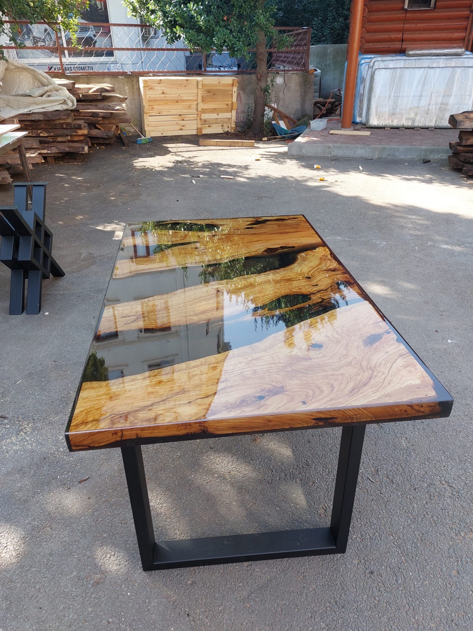 Olive Wood Epoxy Table Epoxy Dining Table Olive Wood River Etsy