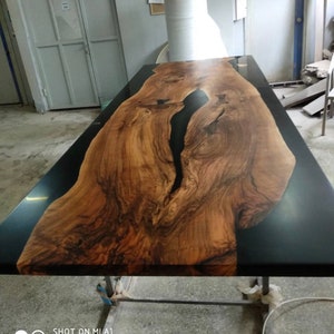 Made to Order Table, Custom Black Epoxy Table, Walnut Epoxy Resin Table, Epoxy Dining Table, Black Epoxy Table, River Epoxy Dining Table