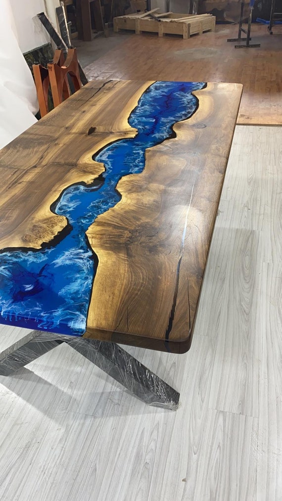 Custom Ocean Table, Epoxy Resin Table, Epoxy Dining Table by  Ironscustomwood