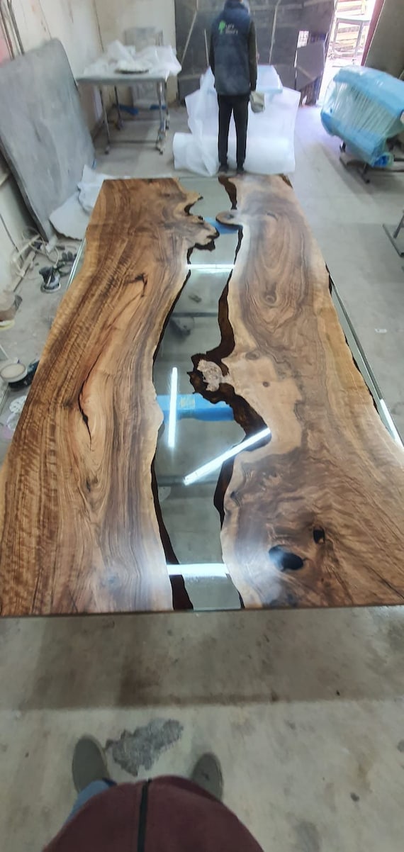 Epoxy Table, Epoxy Dining Table, Walnut Epoxy River Table, Custom 100 X 44  Walnut Black Epoxy River Table Order for Amy B 