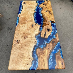 Made to Order Custom Table, Clear Epoxy Resin Table with Bench