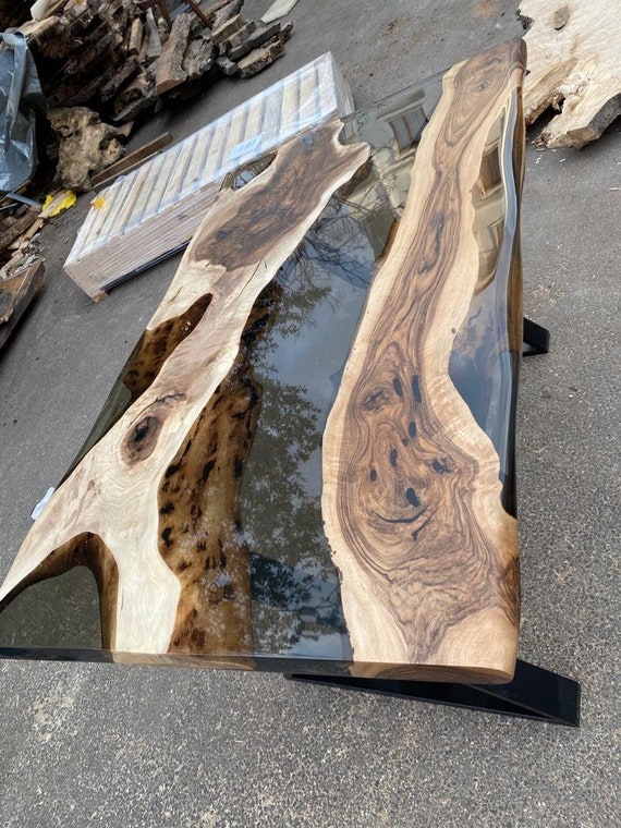 Epoxy wood 2024 slab table