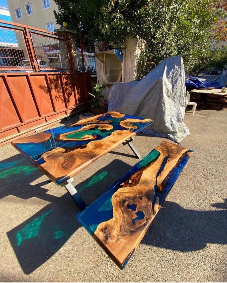 Live Edge Table Epoxy Dining Table Epoxy Resin Table Custom Etsy