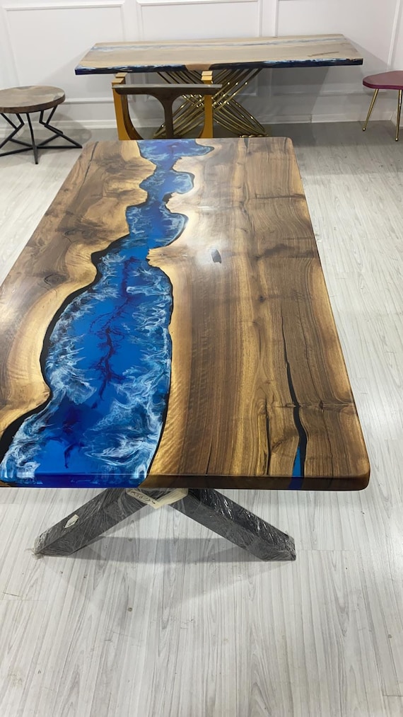 Custom Ocean Table, Epoxy Resin Table, Epoxy Dining Table by  Ironscustomwood