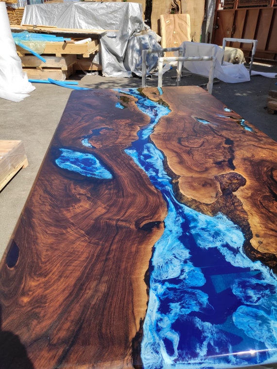 96 x 48 Epoxy Resin Table Top Stunning Live Edge Design for Dining &  Office