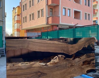 Custom 78" x 36" Handmade Black Epoxy Headboard, Custom Walnut Resin Epoxy Bed, Unique Resin Epoxy Bed Headboard Order for Ralph M