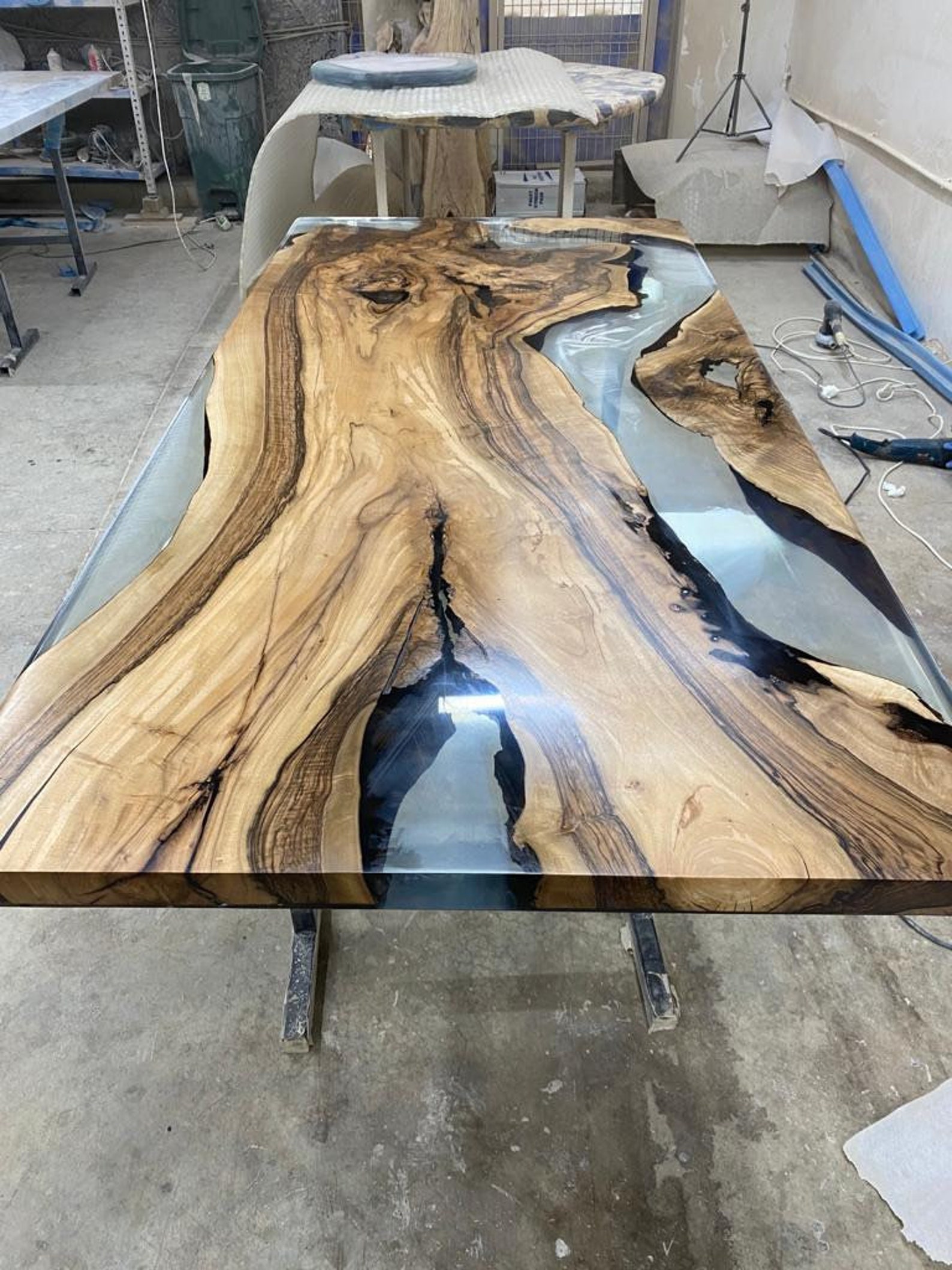 Live Edge Table Epoxy Table Epoxy Dining Table Epoxy Resin Etsy