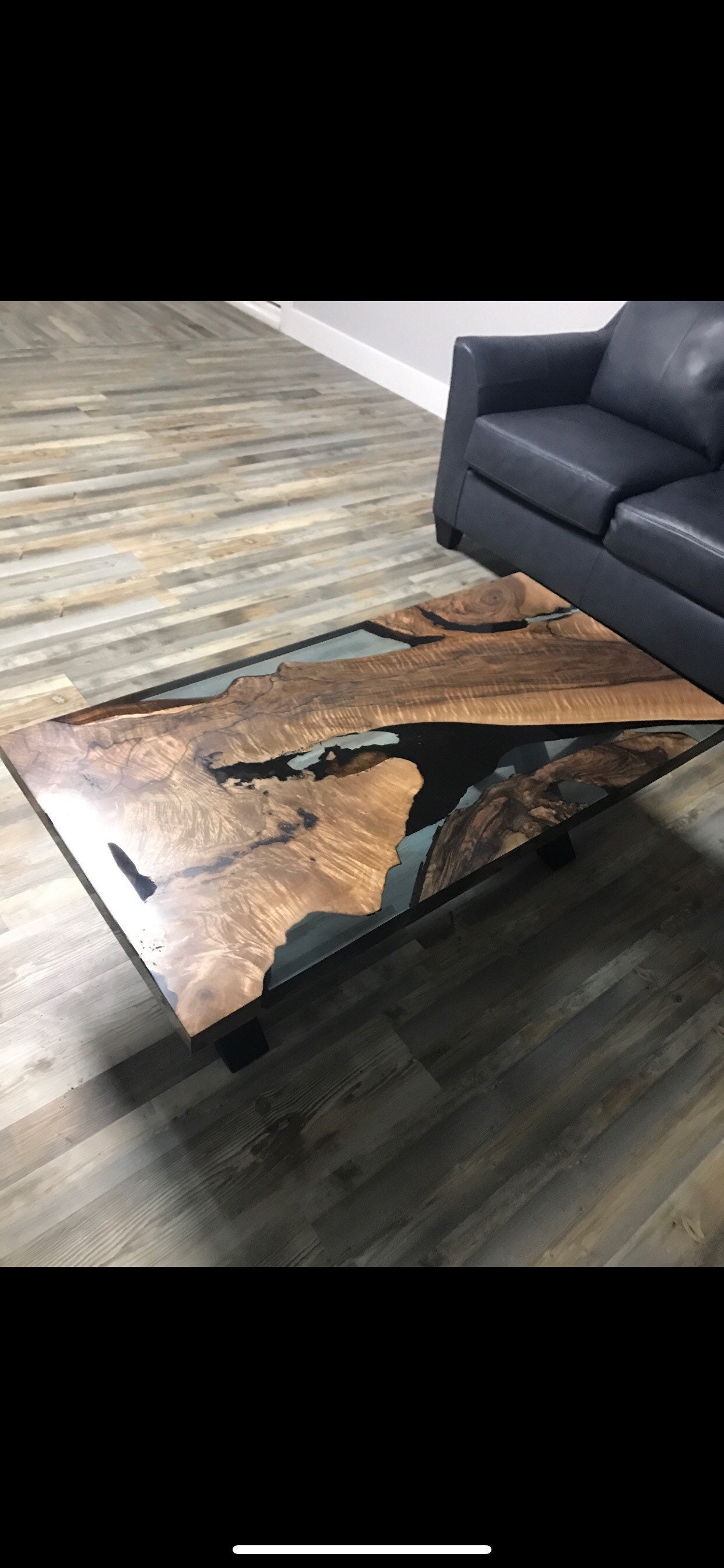Epoxy Coffee Table, River Table, Live Edge Table, Custom 48” X 24