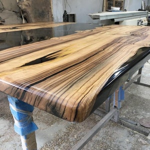 Walnut Dining Table, Custom 84” x 84” Chestnut Smokey Gray Table, Epoxy Table, Live Edge Table, River Table, Custom  Order for Er