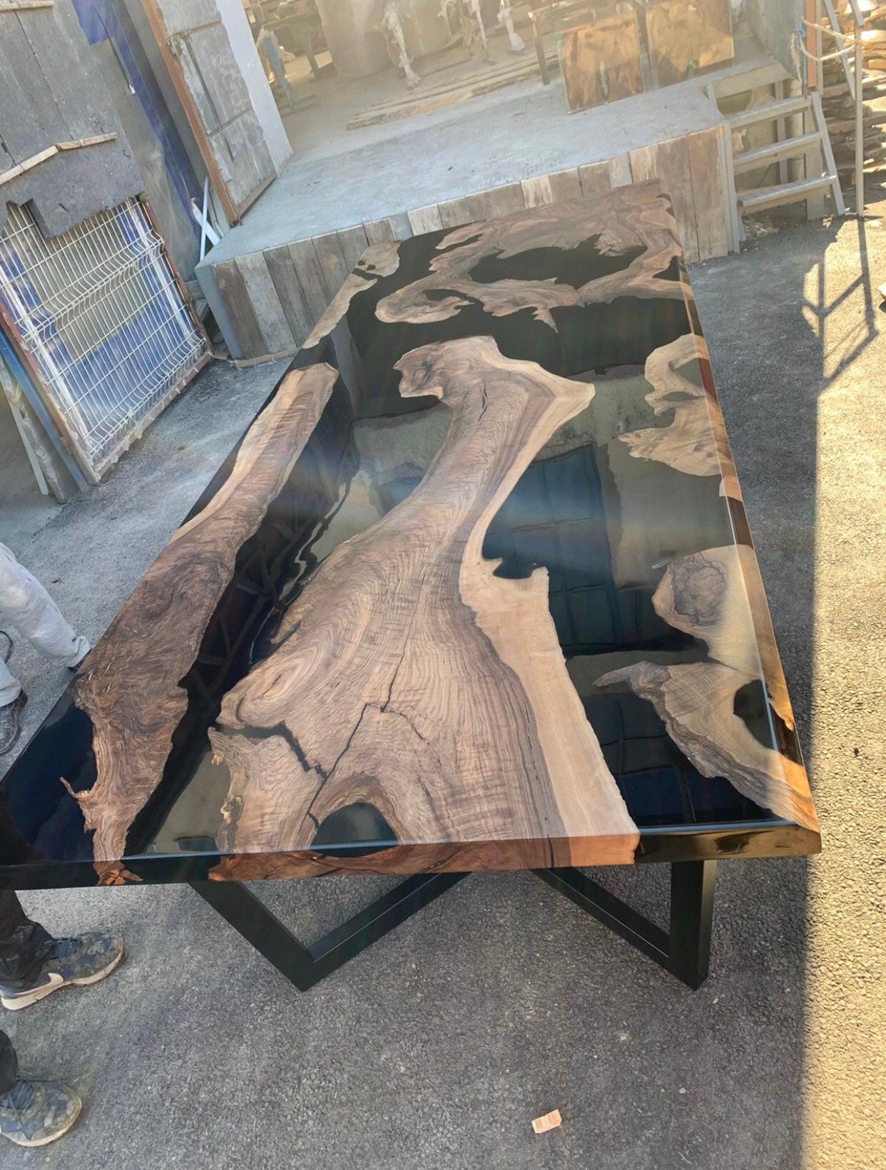 Made to Order Custom Black Epoxy Resin Table Black Epoxy Etsy