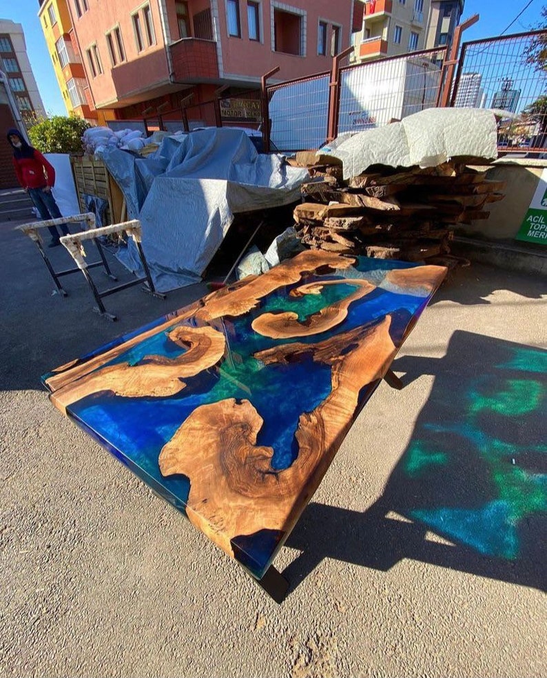 Live Edge Table Epoxy Dining Table Epoxy Resin Table Custom Etsy