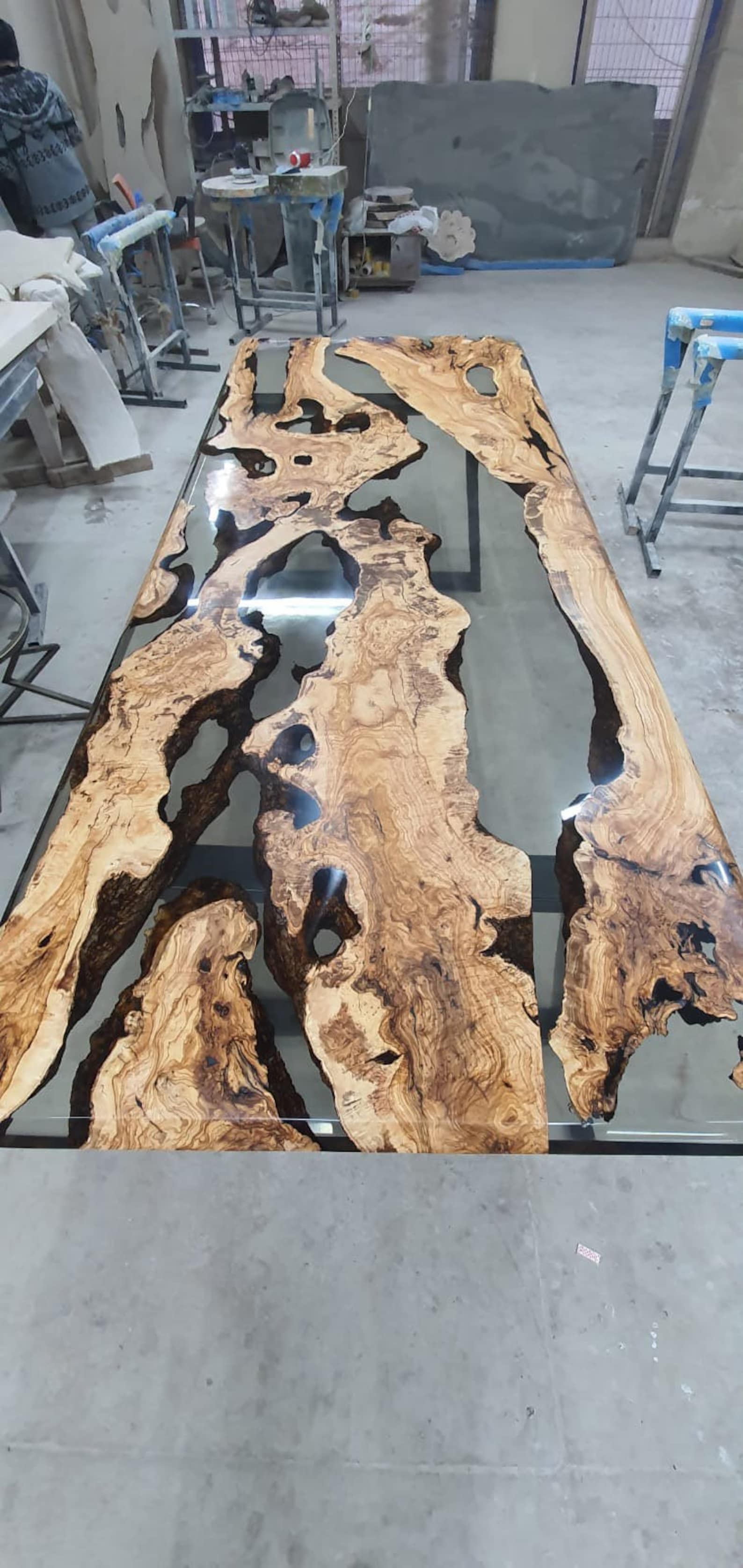 Olive Wood Epoxy Table Custom 108 X 42 Olive Wood Table Etsy