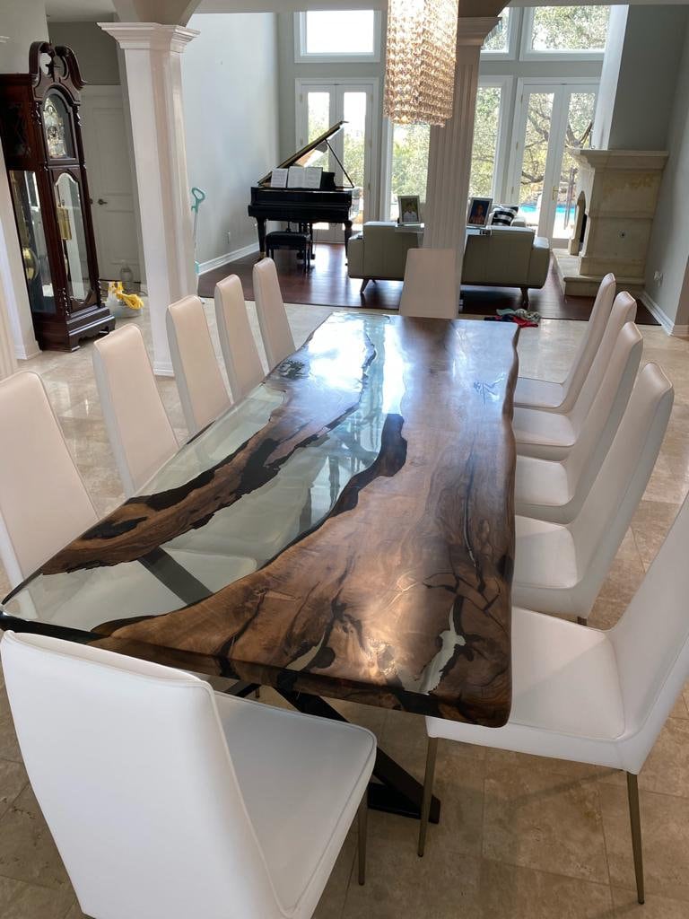 Epoxy dining room table deals