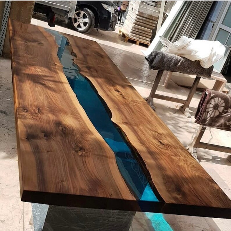 Made to Order Custom Walnut Epoxy Large Conference Room Table | Etsy