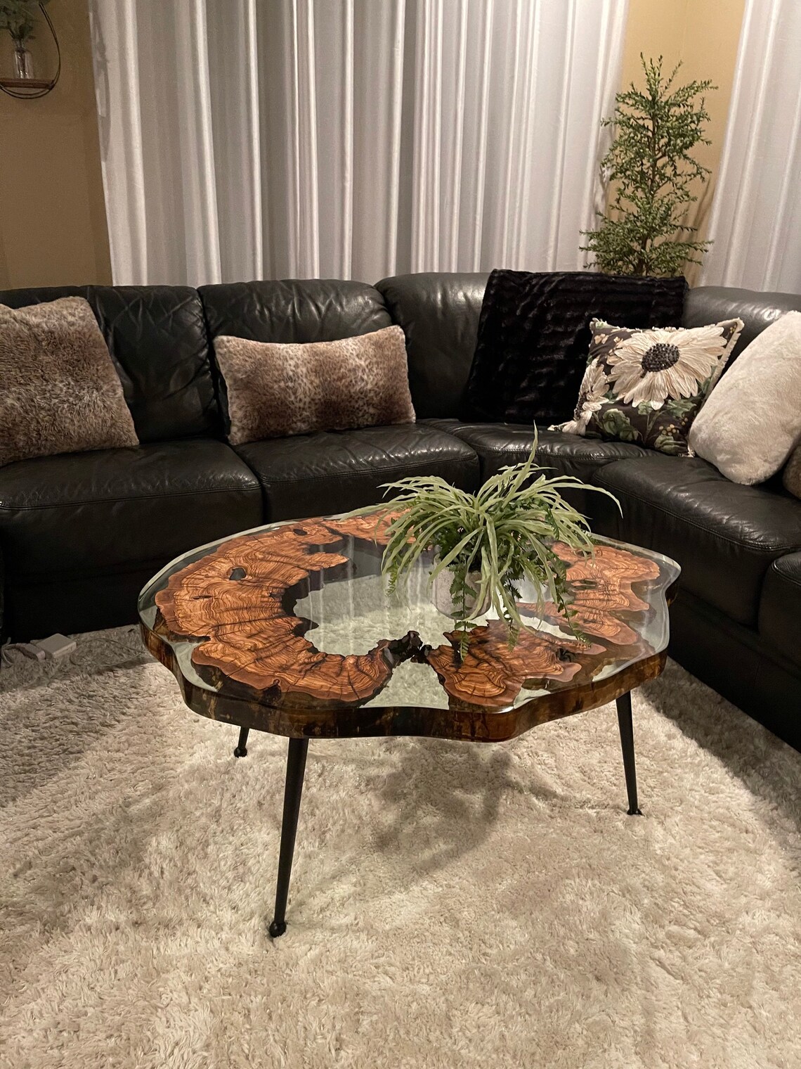 Olive Wood Coffee Table Round Coffee Table Custom 40 Etsy