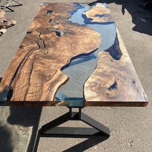 Custom Epoxy Resin Table, Custom 72” x 36” Walnut Table, Clear Epoxy Table, River Table, Live Edge Table, Custom  Order for Bruce