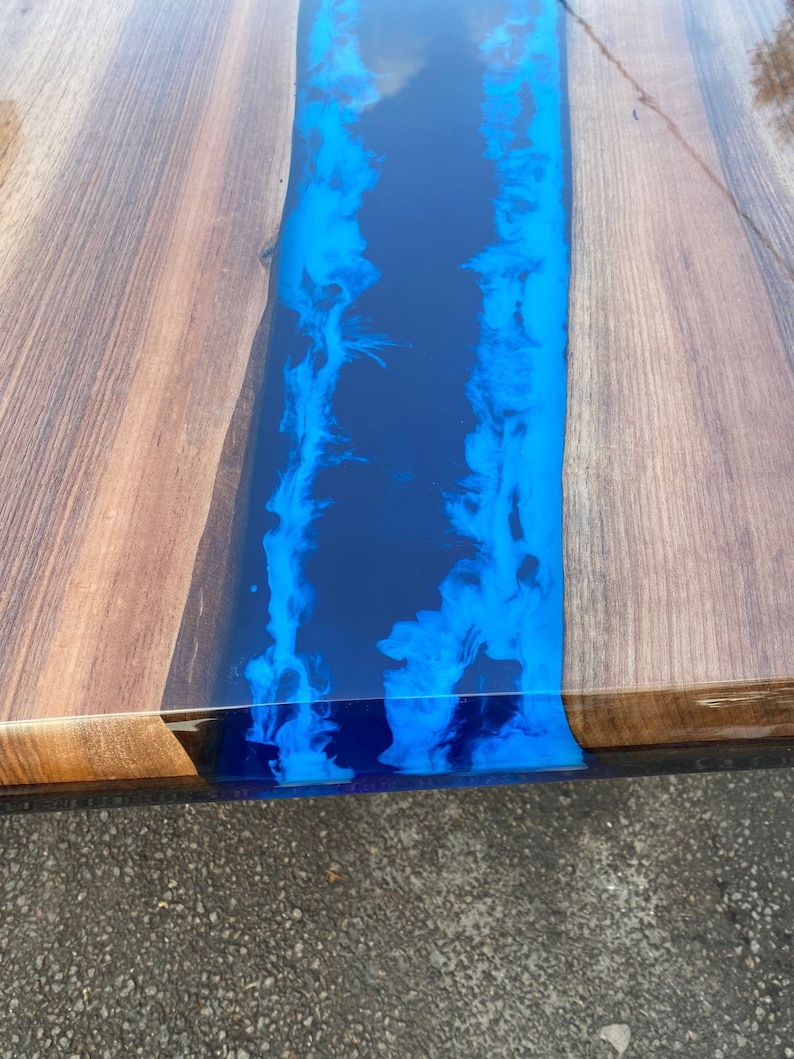 Epoxy Dining Table Epoxy Resin Table Custom 96 X 42 Walnut Etsy