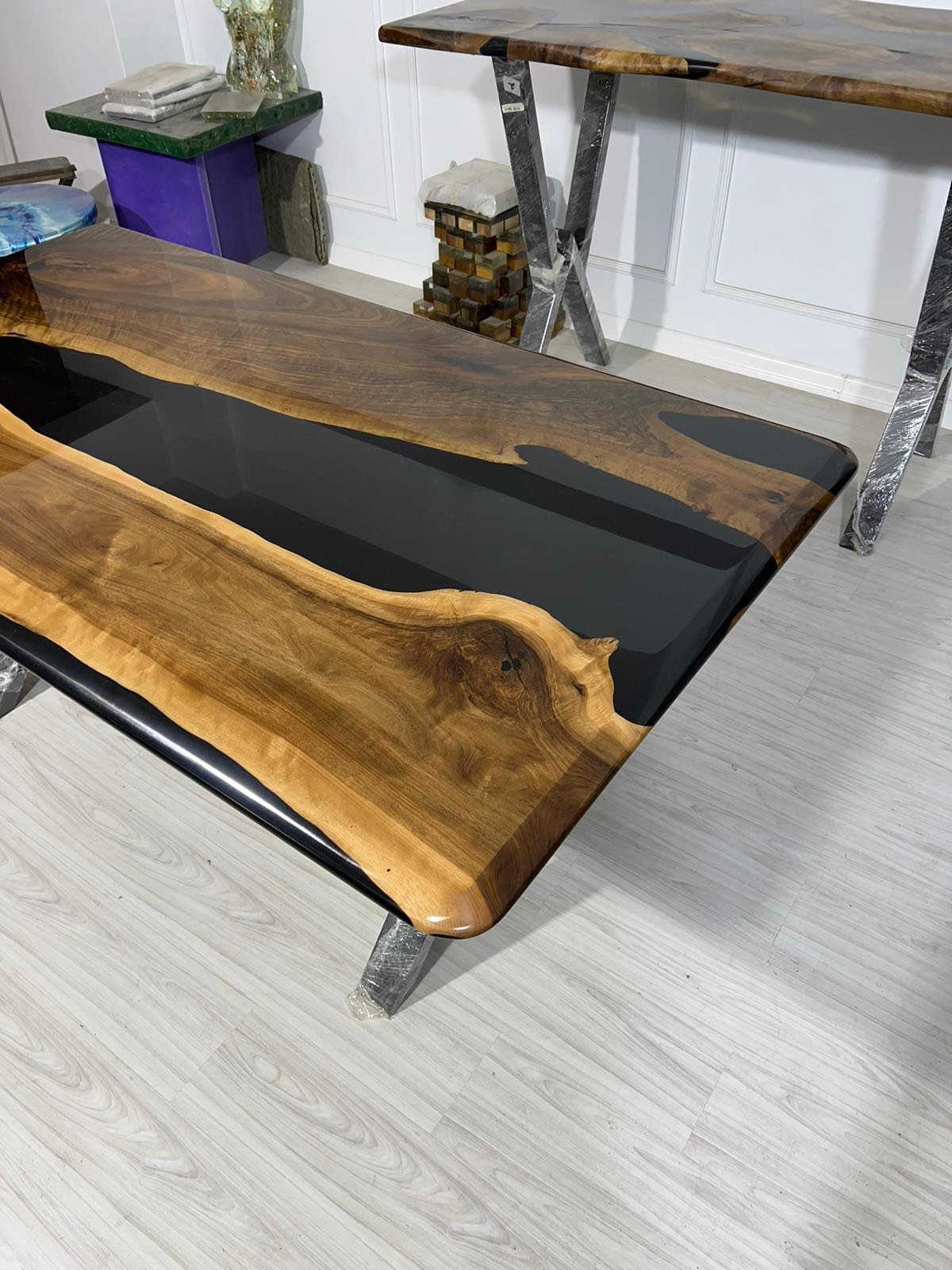 Custom Epoxy Resin Table, 72 X 40 Walnut Black Table, Epoxy Table, Unique Resin  Epoxy Table, Custom Order for Becky Dd 