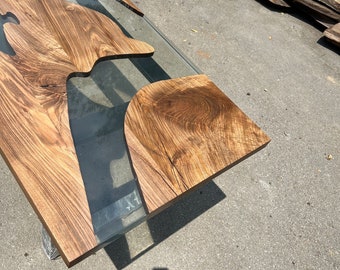 Epoxy Dining Table, Custom 115” x 30” Walnut Table, Clear Epoxy Table, River Table, Live Edge Table, Washington DC Order for Amy Tek Lake