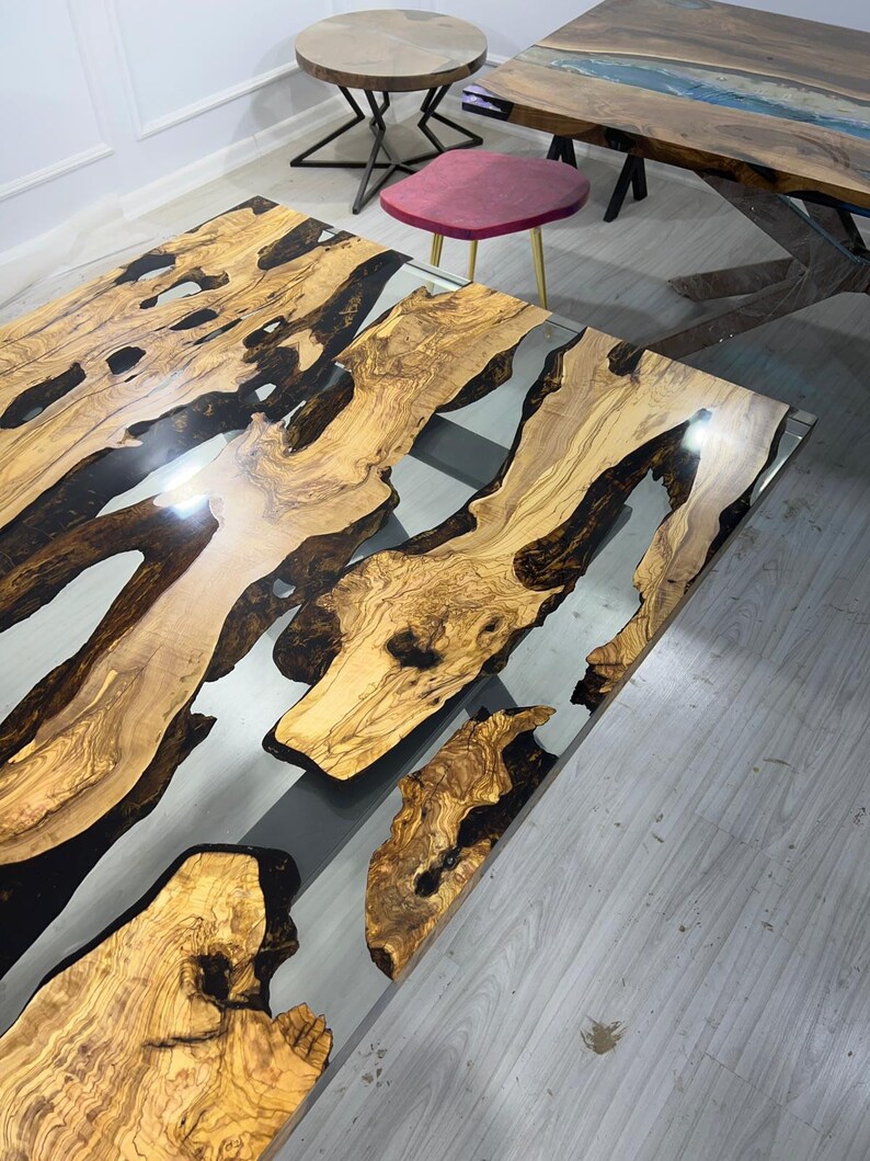 Olive Wood Epoxy Table Custom 108 X 44 Epoxy Table Olive Etsy