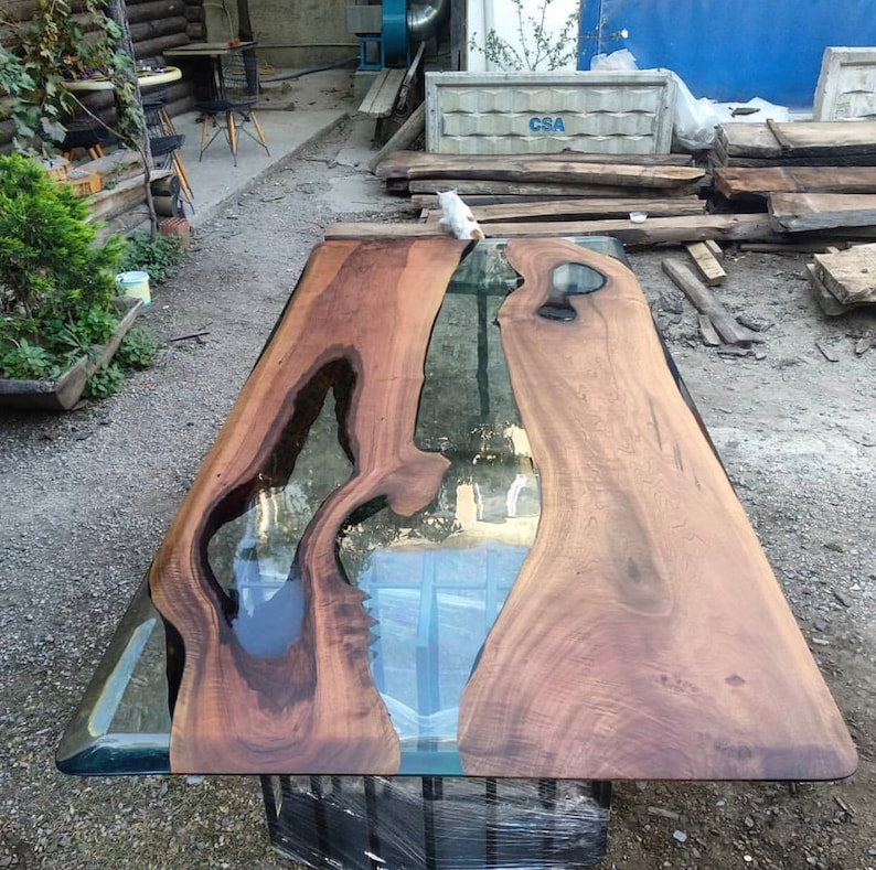 Made to Order Custom Epoxy Walnut Table Epoxy Walnut Dining Etsy