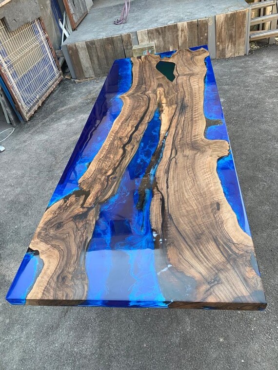 96 x 48 Epoxy Resin Wooden Table Top Unique River Table Design Home Decor