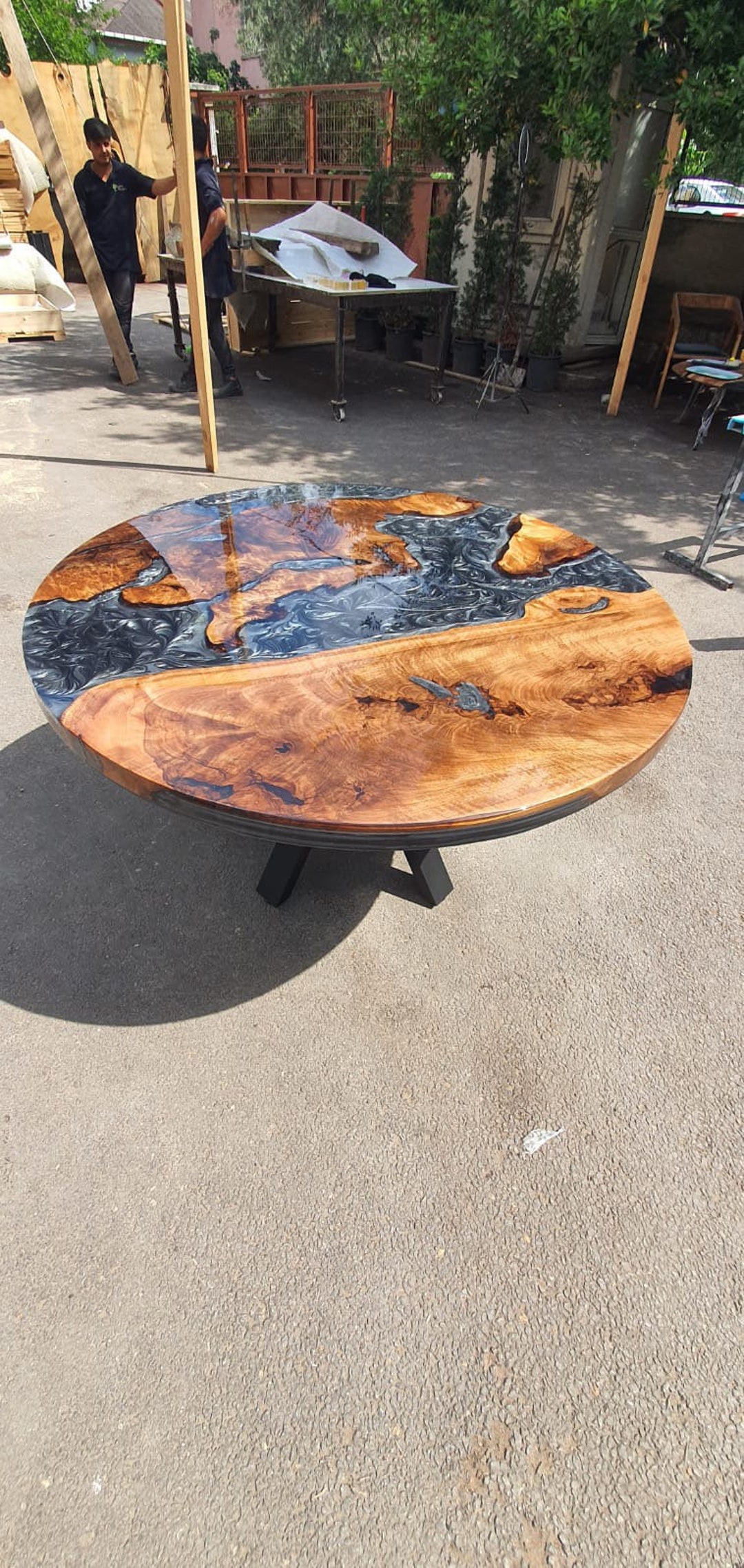 Epoxy Coffee Table Custom Coffee Table Custom 50 Diameter - Etsy