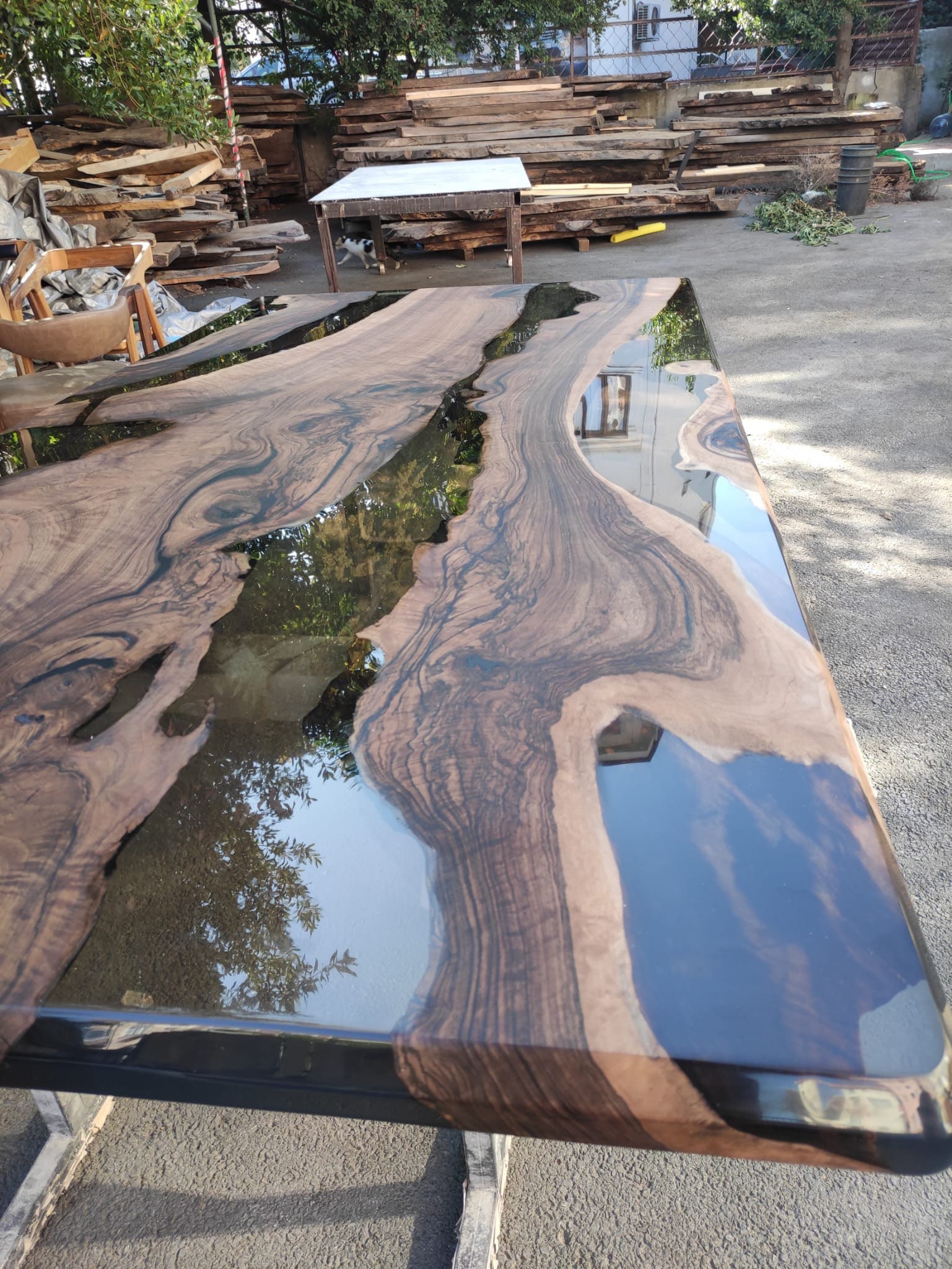 Live Edge Table Epoxy Table Epoxy Dining Table Custom 96 X Etsy