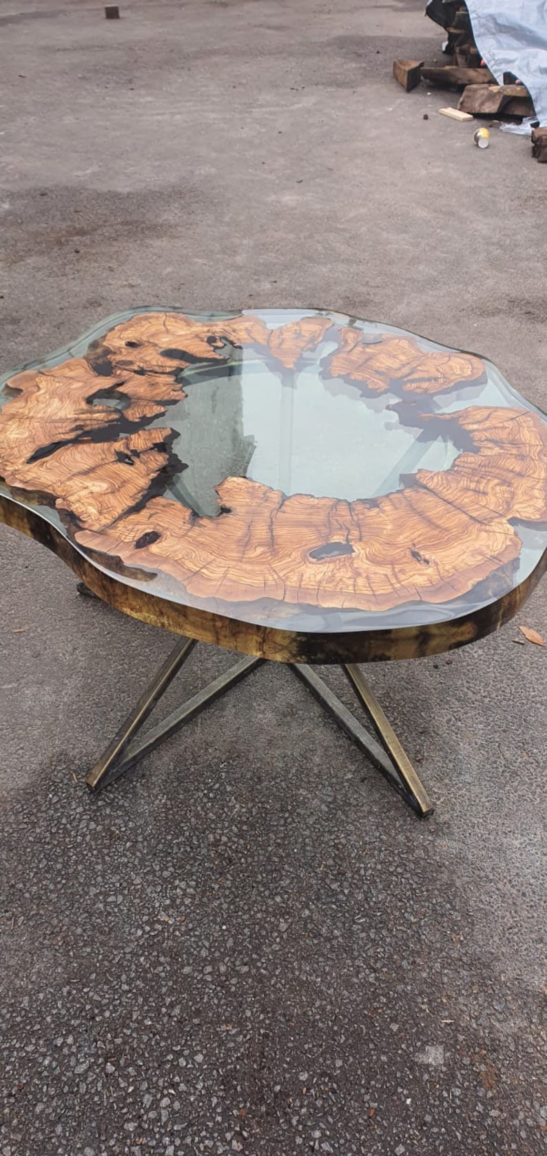 Olive Wood Coffee Table Round Coffee Table Custom 40 Etsy