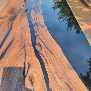 Walnut Dining Table, River Table, Custom 113” x 40” Walnut Smokey Gray Table, Epoxy River Dining Table,Custom Order for Melissa