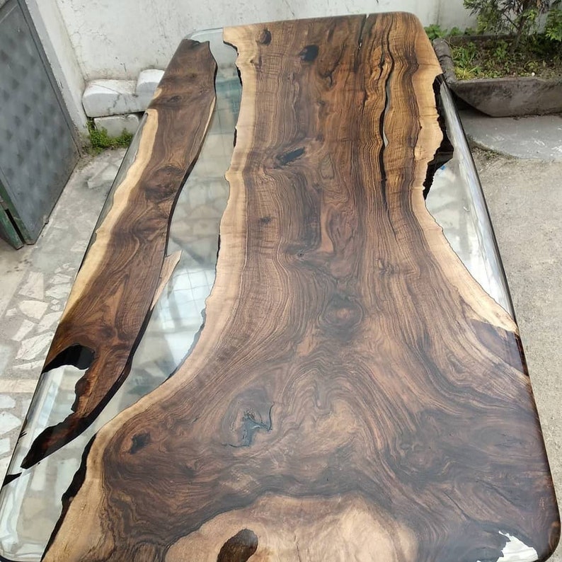 Custom Epoxy Resin Table, Epoxy Table, Epoxy Dining Table, Made to Order Epoxy Wood Table, Resin Table, Ultra Clear Epoxy Table 