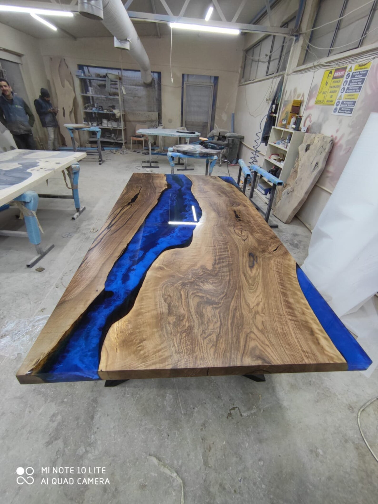 River Table Custom 90 X 45 Walnut Deep Blue With Ocean - Etsy