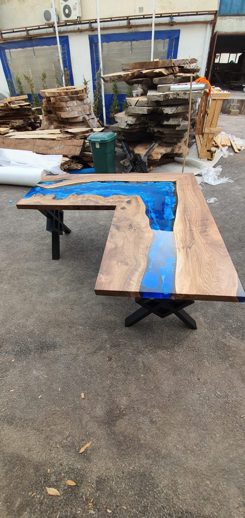 River L Shape Table Epoxy Resin Desk Epoxy Gaming Table Etsy UK