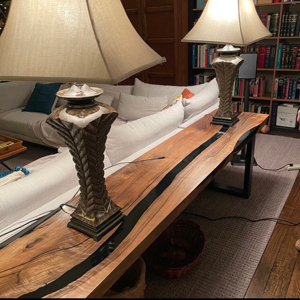 Epoxy on sale sofa table