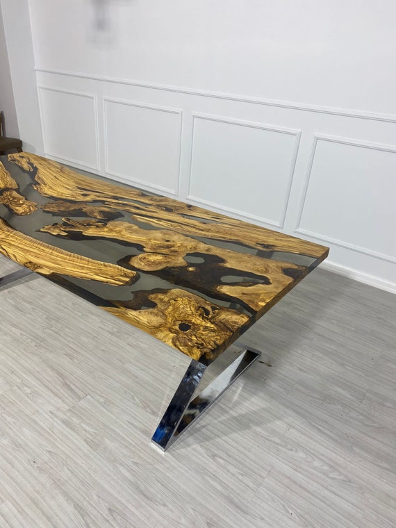 Olive Wood Epoxy Table, Olive Wood Table, Custom 96” X 40” Olive