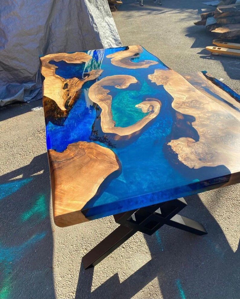 Live Edge Table Epoxy Dining Table Epoxy Resin Table Custom Etsy