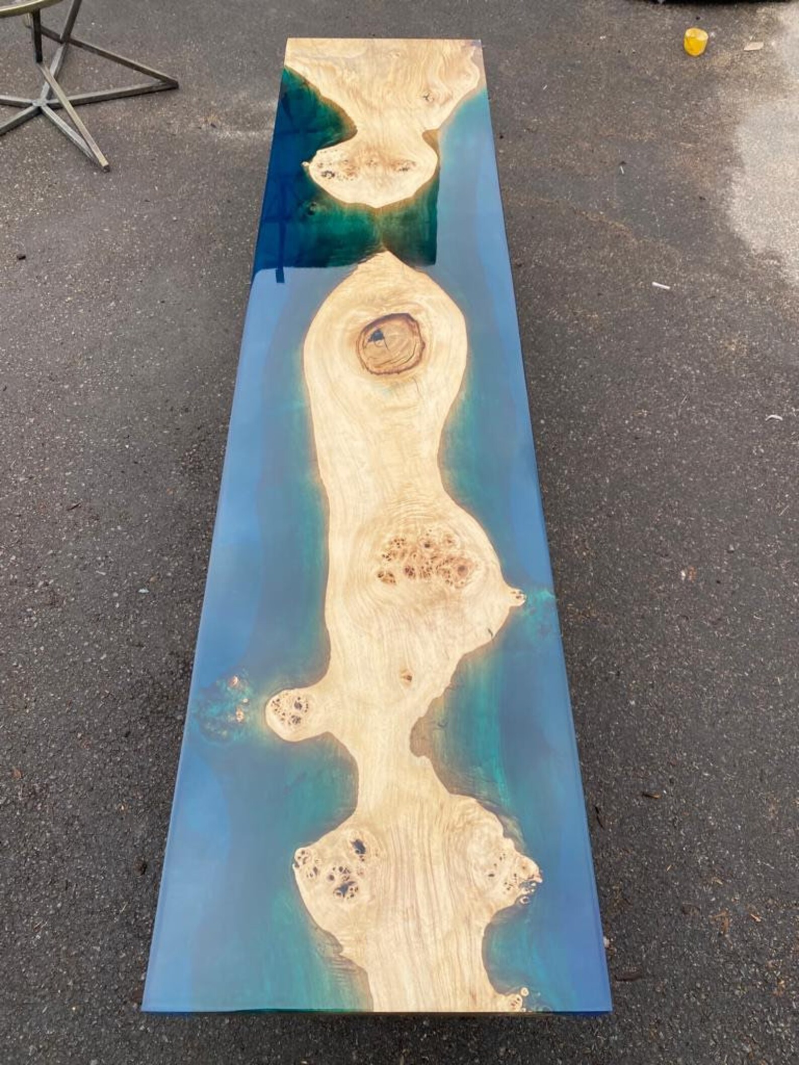 Epoxy Bench Handmade Epoxy Bench Live Edge Table Custom 70 Etsy